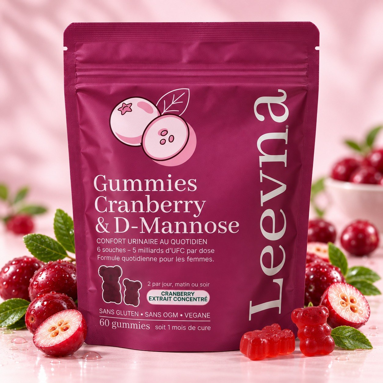 Pack Leevna Gummies Cranberry & D-Mannose